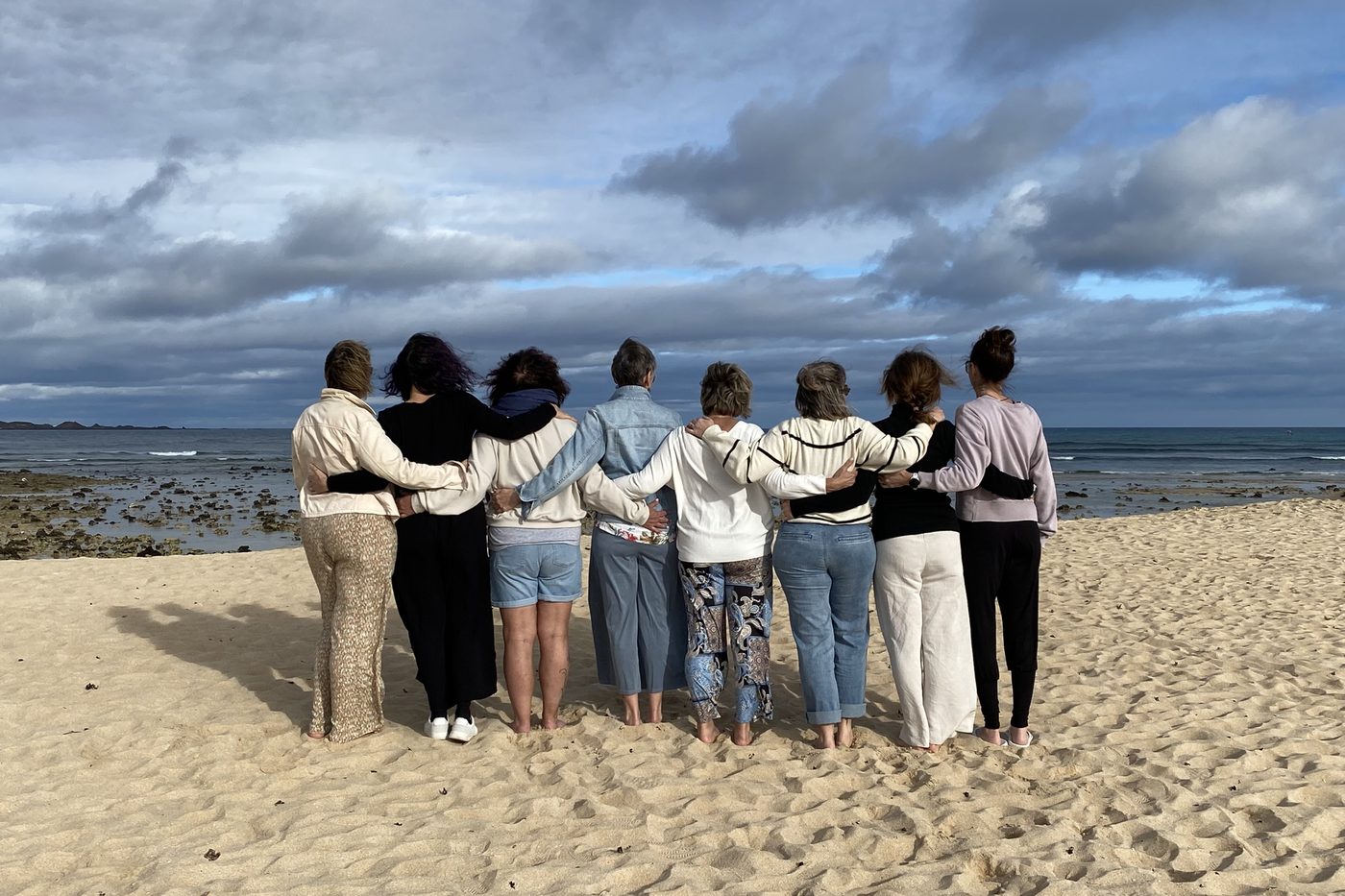 Le groupe sur la plage